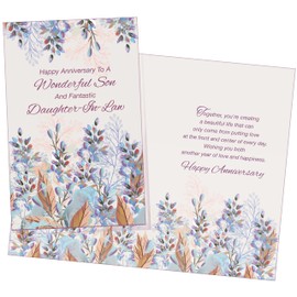 Chuck's Card-O-Rama - Anniversary Card For Son and Daughter-in-Law - Made in America - Premium Card Stock, Envelope Included - 5" x 7.75" - Packaged in Extra Sturdy Mailer - 96048