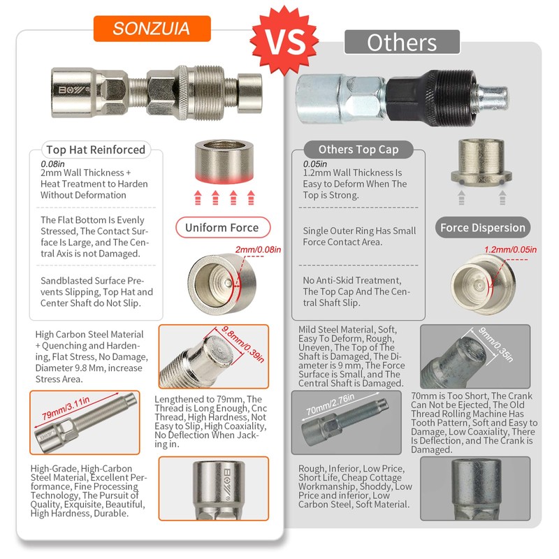 Bicycle Crank Puller for Square Taper Crank Splash Crank Arm