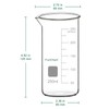 FunChem Glass Beaker, 1-Pack High Borosilicate Glass Graduated Tall Beaker