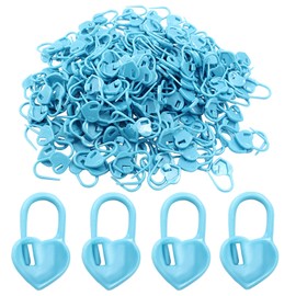 Litoexpe 200 Pcs Knitting Marker Blue, Heart Design Needle Clip Crochet Locking Stitch Markers for Art DIY Craft Project Crochet Work