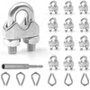 12 Pcs M12 Cable Clamps,Wire Rope Clamp,6 Pcs 1/2" Thimble