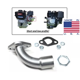 andrei-x Short low profile Exhaust for tillotson 212, Predator 212cc, Honda GX160 GX200