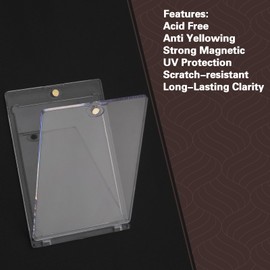 Frtrche Magnetic Trading Card Holders with Adjustable Display Stand, Hard Case, Card Protectors Display Case for Baseball Cards (10 Packs)