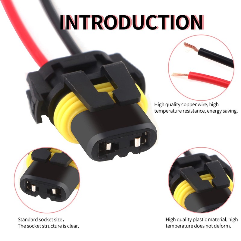 GLL 9005 9006 H10 Female & Male Adapter Wiring Harness
