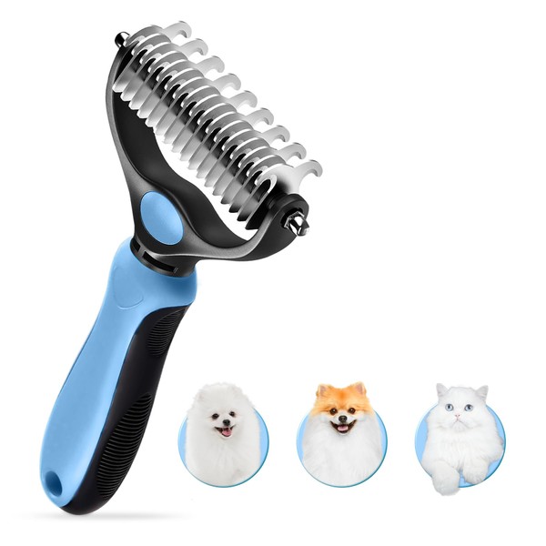 Dogs & Cats Grooming Rake Comb with Extra Wide Double-Sided