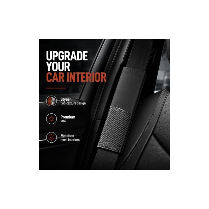 2 Pack Car Seat Belt Cover Pads - Comfortable Faux