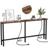 Keelian 70" Narrow Console Sofa Table - 2 Power Outlets