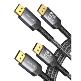 JSAUX DisplayPort Cable 2 Pack 10ft, 4K DP 1.2 Cable | 4K@60Hz, 2K@165Hz, 2K@144Hz | HDR, 21.6Gbps, FreeSync, G-Sync Display Port Cord for Gaming Monitor Graphics 3090 PC -Grey