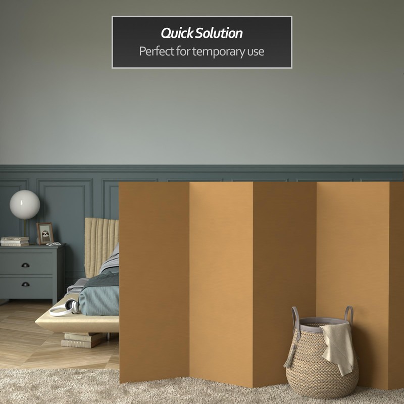 4 ft. Short Brown Temporary Cardboard Folding Screen - 6