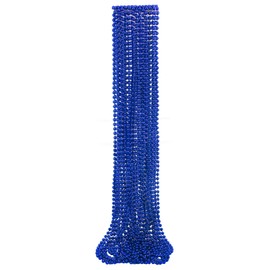Norbiariz 12PCS Mardi Gras Beads Blue Bead Necklace Parade Throws for Mardi Gras Christmas Pirate Baby Shower Carnival Birthday Party Supplies Decor Women Men