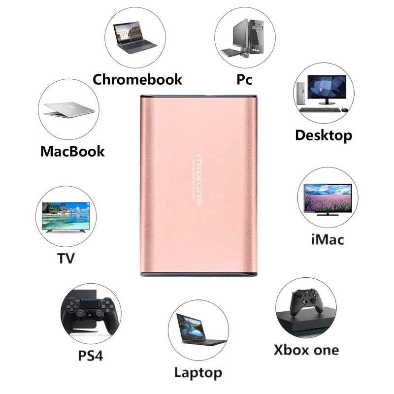 Maxone 500GB Ultra Slim Portable External Hard Drive HDD USB