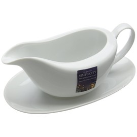 Price and Kensington Simplicity Gravy Boat and Saucer, White, 21.2 x 11.5 x 9.1 cm