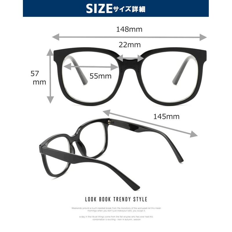 [One Colors] Non-prescription glasses Men's Big Frame Wellington Sunglasses UV