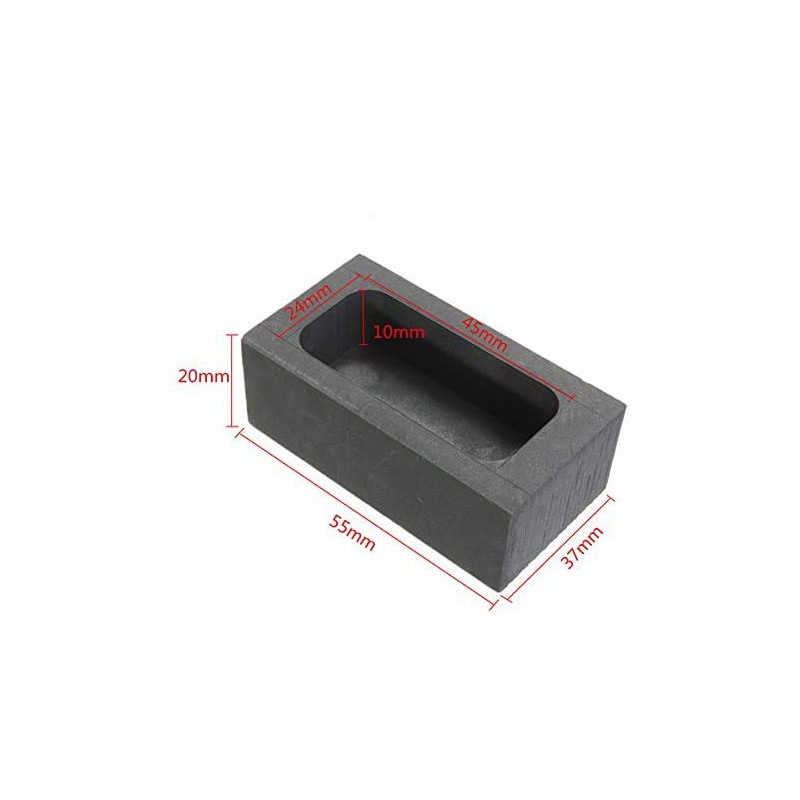 55x37x20mm Graphite Crucible Casting Ingot Bar Molds Tools Melting Ingot