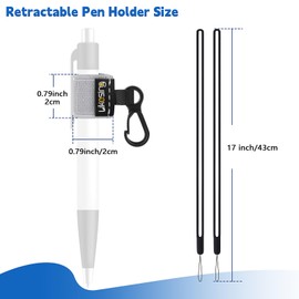 Likesing Portable Pen Holder for Lanyard, 4 Set Elastic Pen leash Pencil Holder with Belt Clip for Nurses, Teachers, Waitres (Dark Color)
