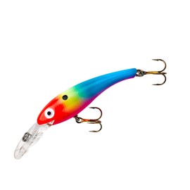 Cotton Cordell Suspending Wally Diver Walleye Crankbait Fishing Lure, Accessories for Freshwater Fishing, 3 1/8", 1/2 oz, Fire Face Clown