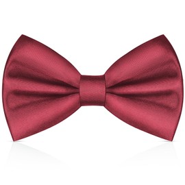 URAQT Men's Bow Tie, Classic Solid Color Pre-Tied Bow Tie for Men, Satin Tux Bowtie, Adjustable Formal Neck Bowtie for Parties, Wedding