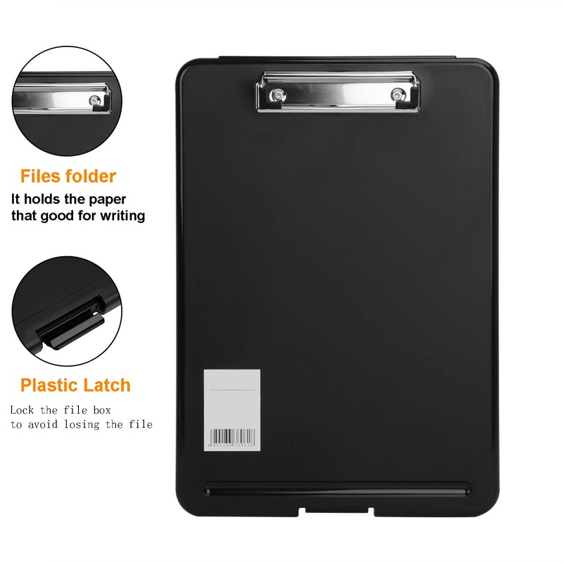 A4 Waterproof Clipboard with Storage Box Plastic Clipboard Holder Compact