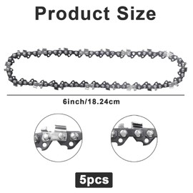 5Pcs Mini Chainsaw Chain 6 Inch Replacement Chains for Portable Mini Chainsaw, Guide Saw Chain for Wood Branch Cutting Mini Chainsaws(37 Drive Links)