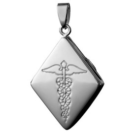 Infomedic Stainless Steel Pendant - Diamond (inc. Chain)