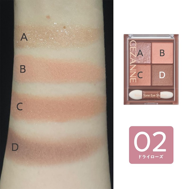 Cezanne Bittertone Eye Shadow 02 Dry Rose, 0.16 oz (4.5