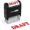 ExcelMark Draft Self Inking Rubber Stamp - Red Ink