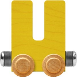 Maple Landmark NameTrains Bright Letter Car U - Made in USA (Yellow)
