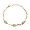 VISSEN Women's Gold-Plated Bracelets, Red/Blue/Silver, Cubic Zirconia, Golden Chains, Bracelet,
