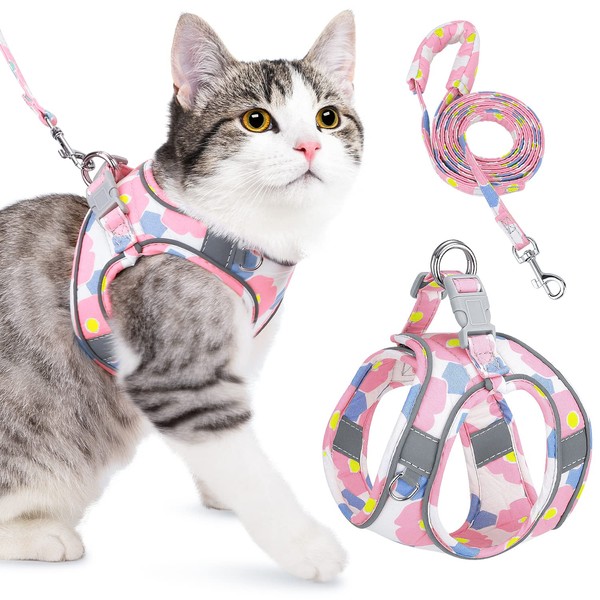 AUTOWT Cat Harness and Leash, Breathable Kitten Escape Proof Harnesses,