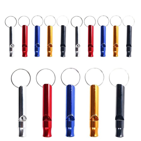 15pcs Aluminium Alloy Sports Whistle, Whistle Loud Emergency, Mini Whistle