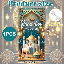 Eid Al-Adha Eid Mubarak Door Sign, Spruce Up Your Space with this Grand Ramadan Banner - Beautiful Ramadan Decorations for Home and Beyond