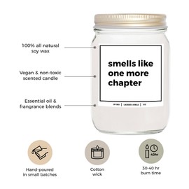 You Nique Designs Book Candle 8oz, Books Lovers Gifts, Bookish Present, Cool Ideas for Readers, Reading Lovers, Book Themed, Reader Surprise, Reading Candle (Mahogany Teakwood)