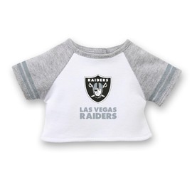 American Girl Las Vegas Raiders 18 inch Fan Tee with Crew Neck Striped Short Sleeve, Black and Silver, 1 pcs, Ages 6+