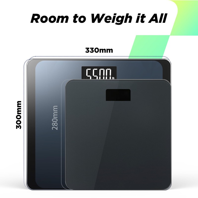 550lb Bathroom Digital Scale for Body Weight with Ultra-Wide Platform