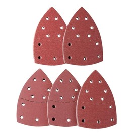 50 Pieces Sanding Pads Mouse Sandpaper Sheets Hook and Loop Assorted 40/80/ 120/180/240 Grits,11 Holes, 150 * 150 * 105 mm, Fit for Multi-Sander PSM 100A, PSM 200 AES and All Oscillating Multi-Tool