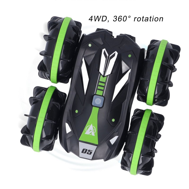 Amphibious Remote Control Car Waterproof Rechargeable Double Sided Tumbling RC