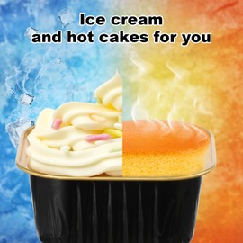 100 PCS Aluminum Foil Cups, 5oz Dessert Cups With Lids, Cupcake Liners Foil Baking Cup, Disposable Ramekins Muffin Individual Square Cupcake Container, Flan Baking (Gold)