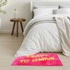 YOOCHUENG Bath Mat Alphabet Soft and Absorbent Fluffy Bathroom Rug,Rose