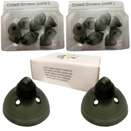 Closed Smokey Dome for Phonak, 2 Pack/20 Domes, Genuine OEM Switzerland Hearing Domes by Sonova (2 Pack Large)