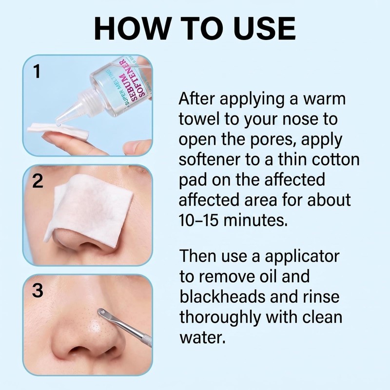 Super Melting Sebum Softener, Blackhead Remover Liquid for Deep Pore