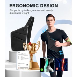 IUHFSIFS Upgrade Anti-Theft Bag 【0 Load - Comfortable Ergonomics】 Anti-Theft Shoulder Bag 【Many Pockets Extremely Waterproof & Scratch-Resistant】Anti-Theft Bag Women Men, 01-Black-Left