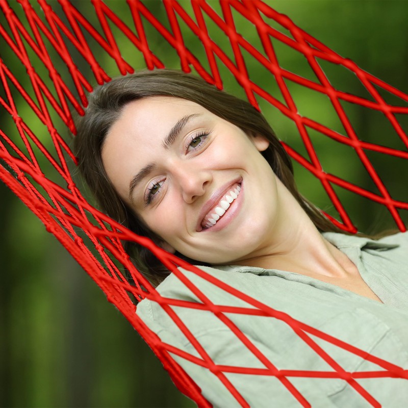 Relaxdays Netzhängematte, leichte Outdoor Hängematte für 1 Person, für Camping