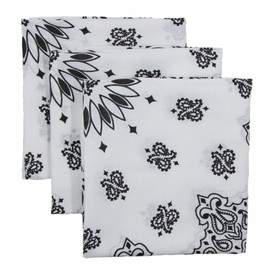 American Heritage Cotton Bandanas - Made in USA - Sold by Vets - Pack of 3 (White)