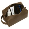 Engraved Initial Toiletry Bag for Men - PU Crazy Horse