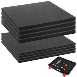 SWEWARM Pick Apart Foam Inserts Set of 8,12 x 12 inch Pick and Pluck Foam Pads 0.4 & 0.8inch Thick, Pre-Cutted Foam,Case Insert, Tabletop, Foam for Tool Board Game Box Cases Storage Drawer