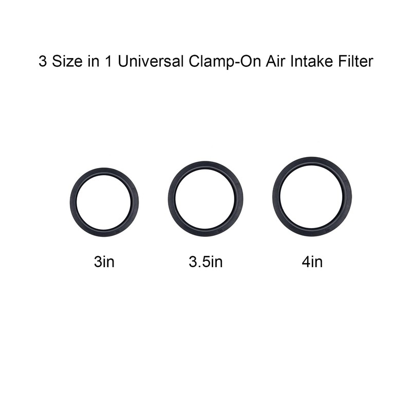 WEAXIO Universal High Flow Clamp-On Air Intake Filter - Washable