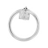 Tuscany Silver Rhodium Plated White Crystal Dice Ring, Silver, Crystal