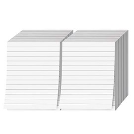 Memo Pads, White, With Black Lines, 50 Sheets Per Pad, 10 Pads (4.25 x 5.5)