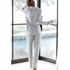 Aamikast Women's Two-piece Classic knit Pajama Sets Long Sleeve Button