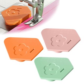 3Pcs Magnetic Seam Guide for Sewing Machine,Upgraded Multifucntional Polygonal Magnet Seam Hemmer Guide with Scale,Universal Sewing Accessory & Supplies for Magnet Making Machines(Green,Orange,Pink)